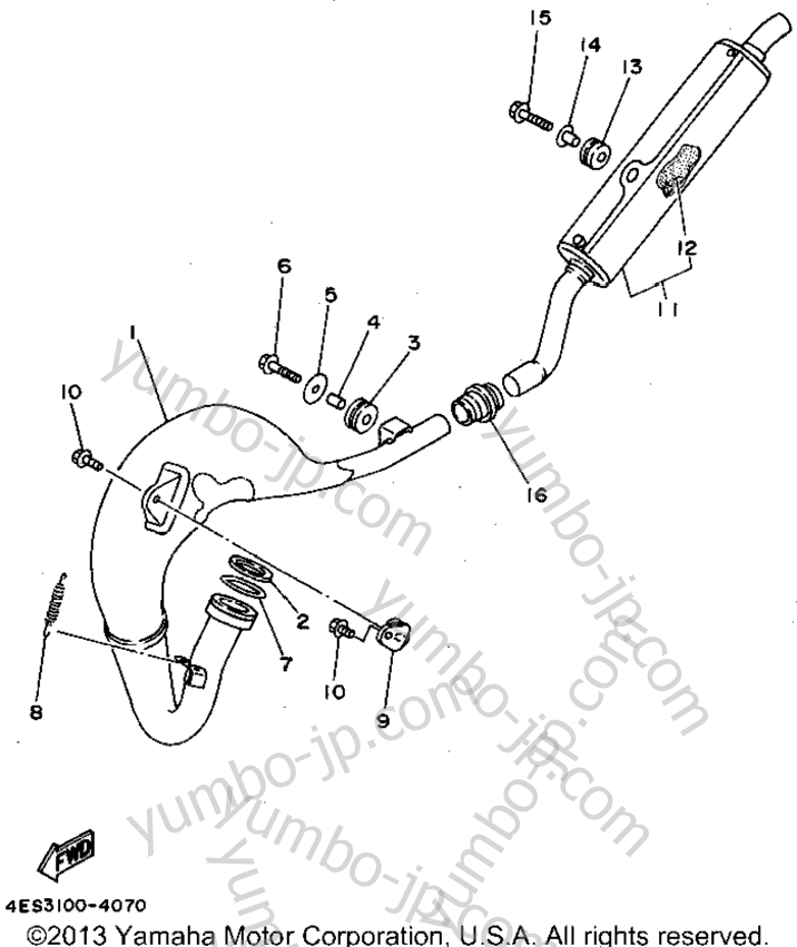 Exhaust для мотоциклов YAMAHA YZ80F1 1994 г.