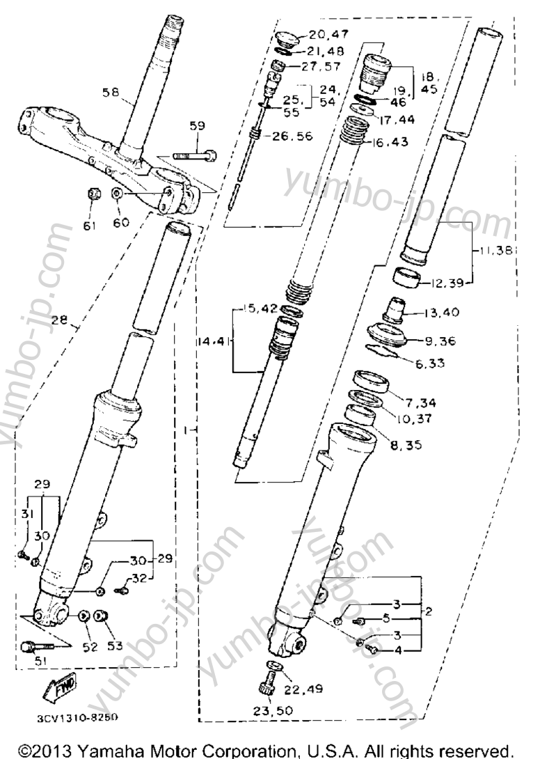 FRONT FORK для мотоциклов YAMAHA FJ1200A 1990 г.