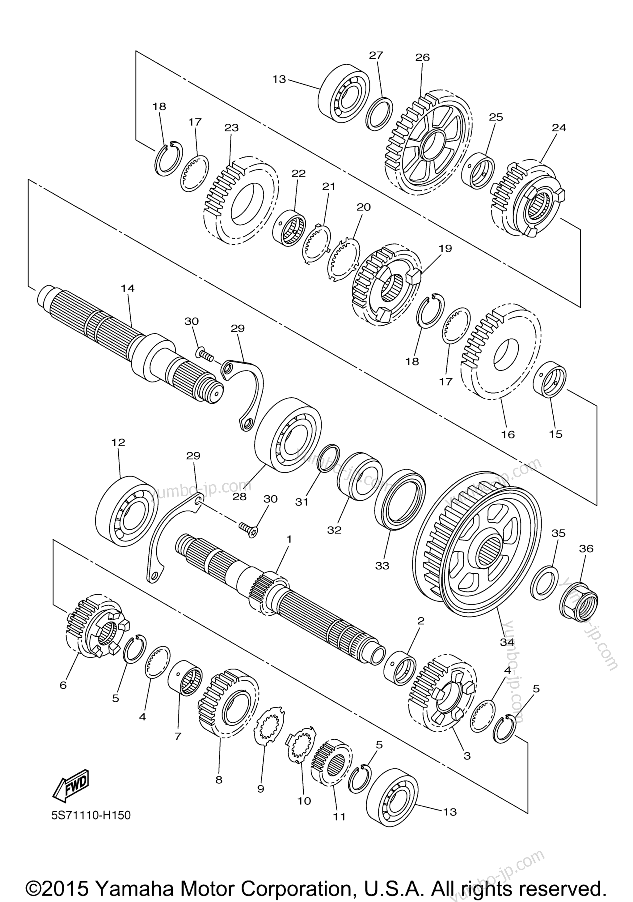 TRANSMISSION for motorcycles YAMAHA BOLT (XVS95CGCB) CA 2016 year