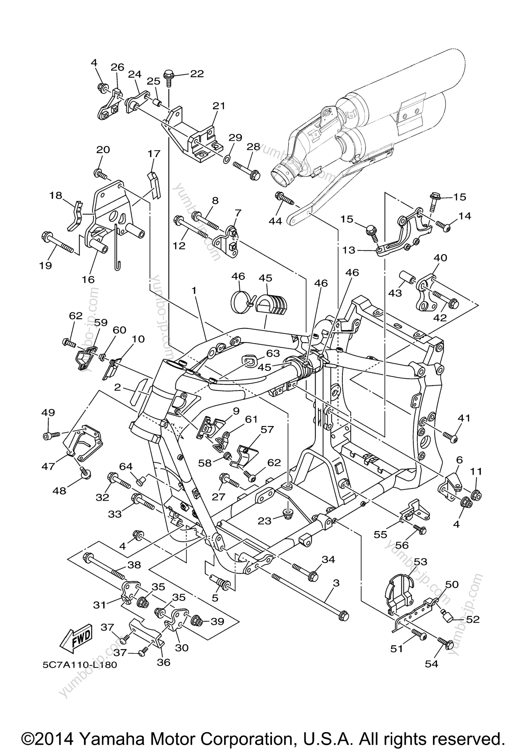 FRAME for motorcycles YAMAHA RAIDER S (XV19CSEL) 2014 year