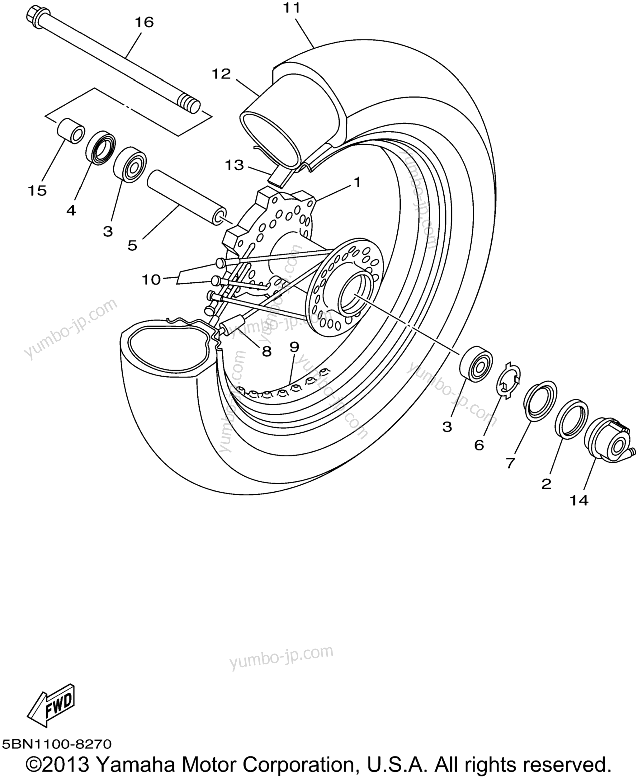FRONT WHEEL для мотоциклов YAMAHA V-STAR CLASSIC (XVS650AP) 2002 г.