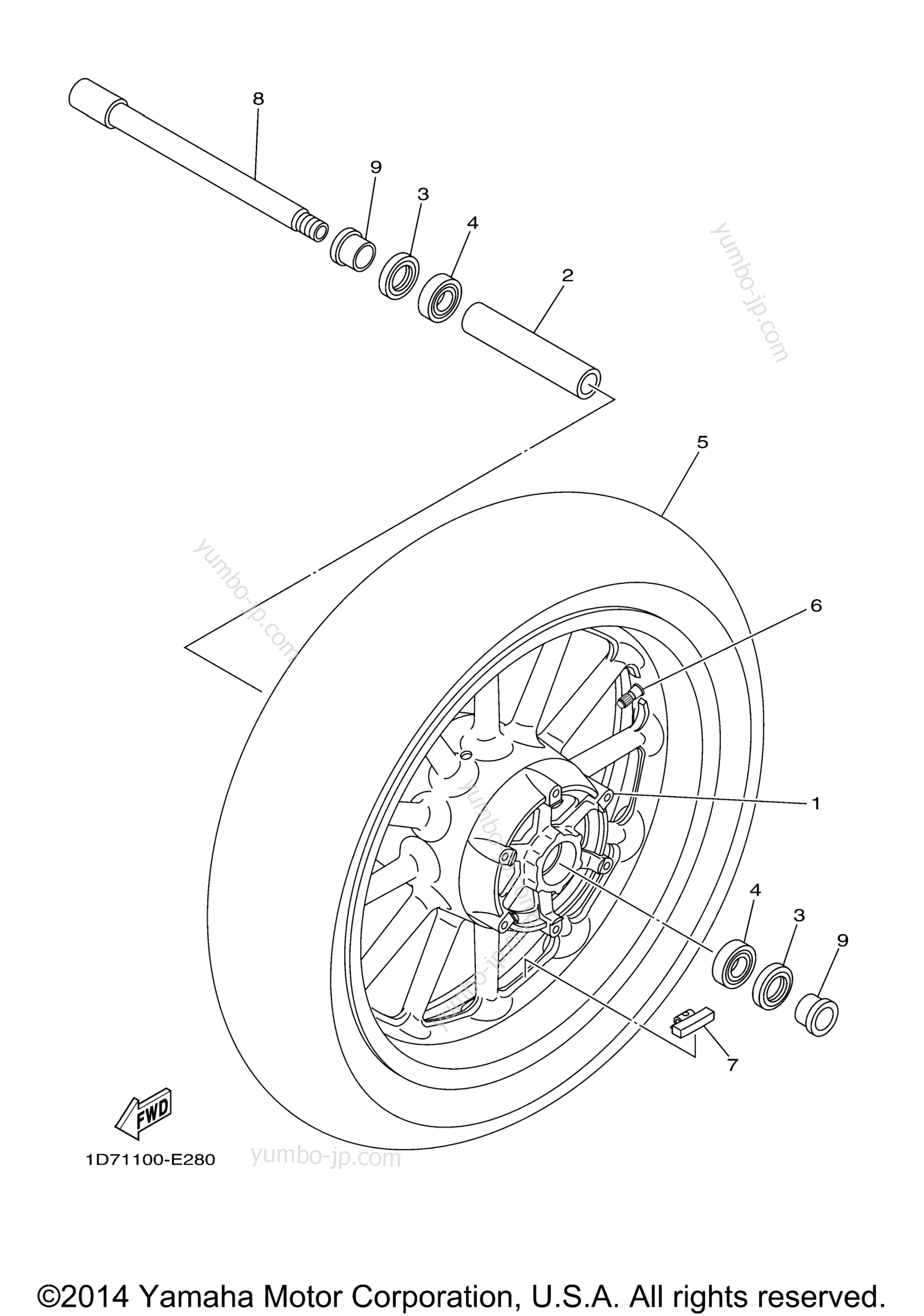 FRONT WHEEL for motorcycles YAMAHA STRATOLINER S (XV19CTSDL) 2013 year