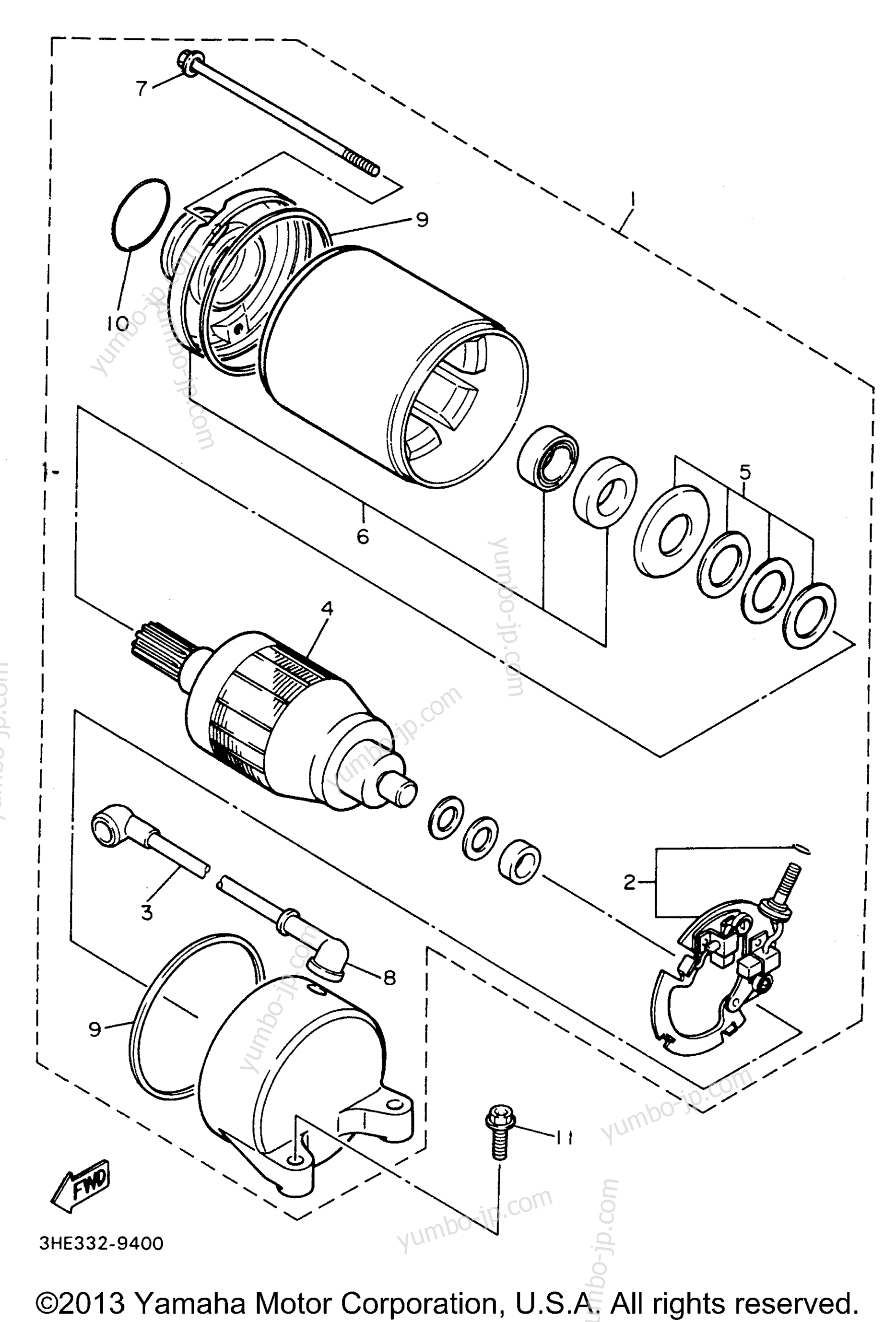 STARTING MOTOR для мотоциклов YAMAHA FZR600RHC CA 1996 г.