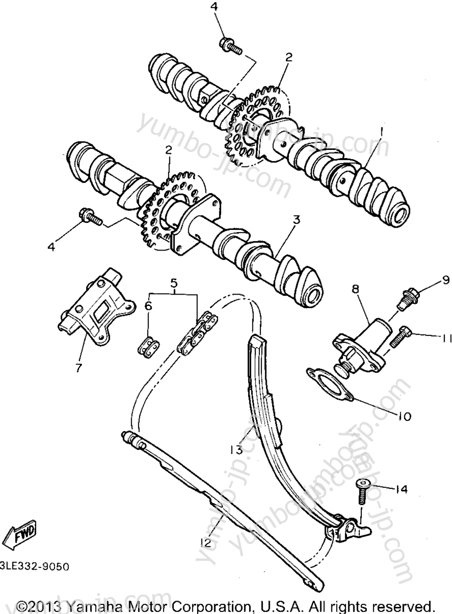 Camshaft Chain for motorcycles YAMAHA GTS1000AFC CA 1994 year