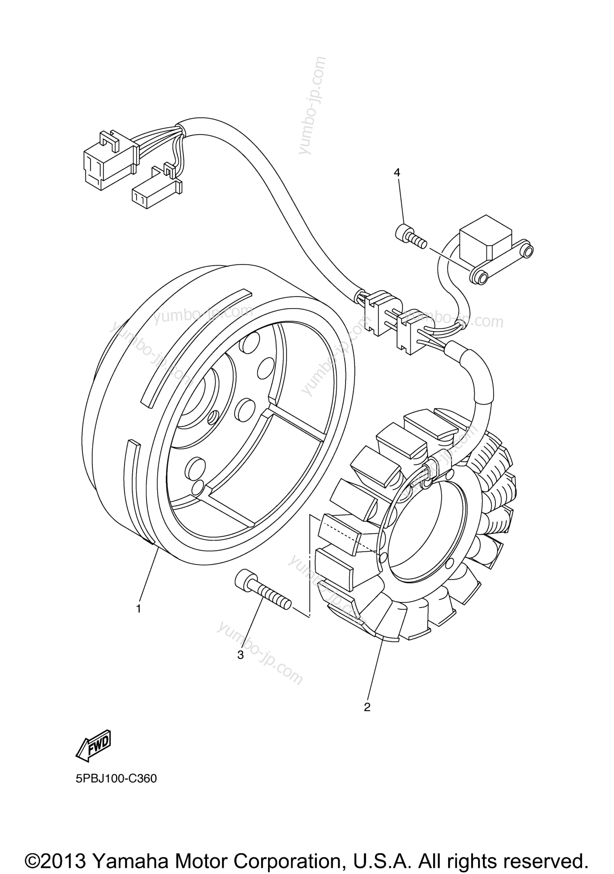 GENERATOR для мотоциклов YAMAHA V STAR 1100 SILVERADO (XVS11ATSC) CA 2004 г.