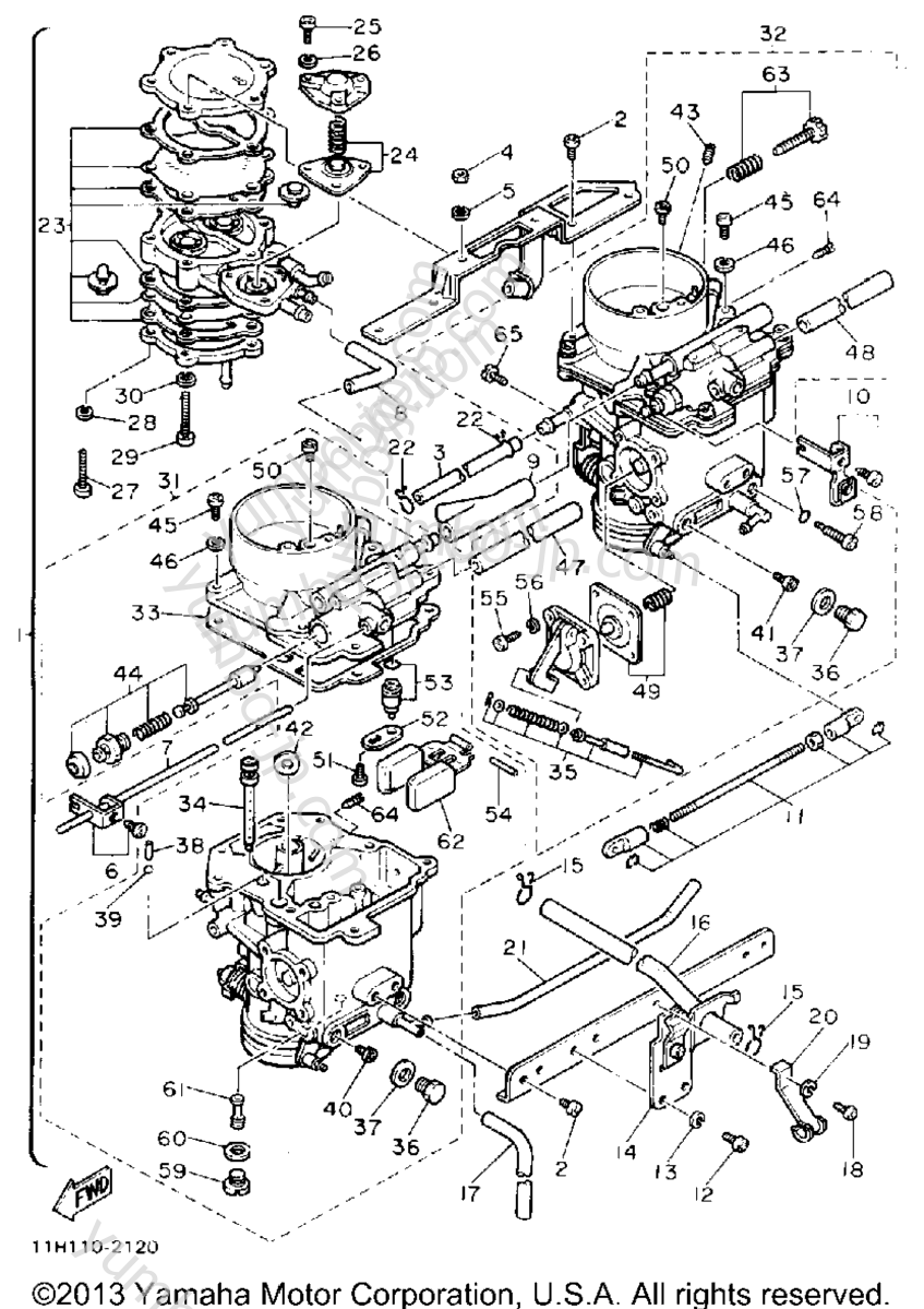 Карбюратор для мотоциклов YAMAHA XZ550RJ 1982 г.