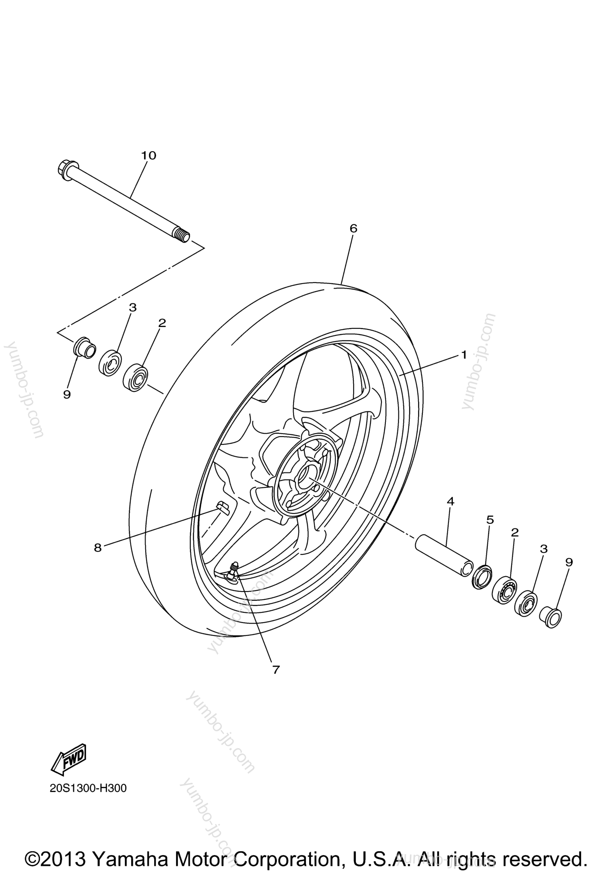 FRONT WHEEL for motorcycles YAMAHA FZR6 (FZ6RER) 2014 year
