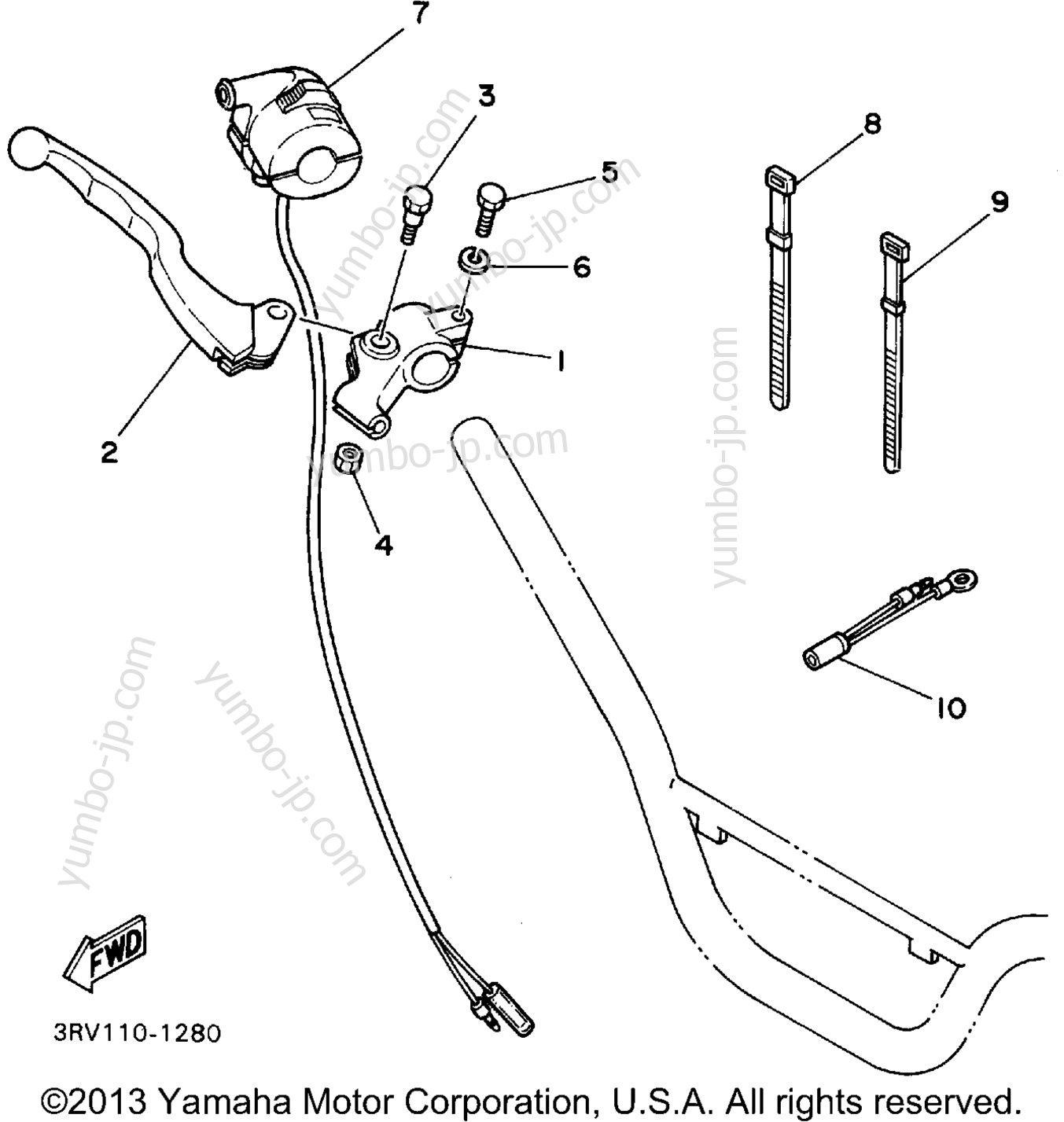 Handle Switch - Lever для мотоциклов YAMAHA Y-ZINGER (PW80G) 1995 г.