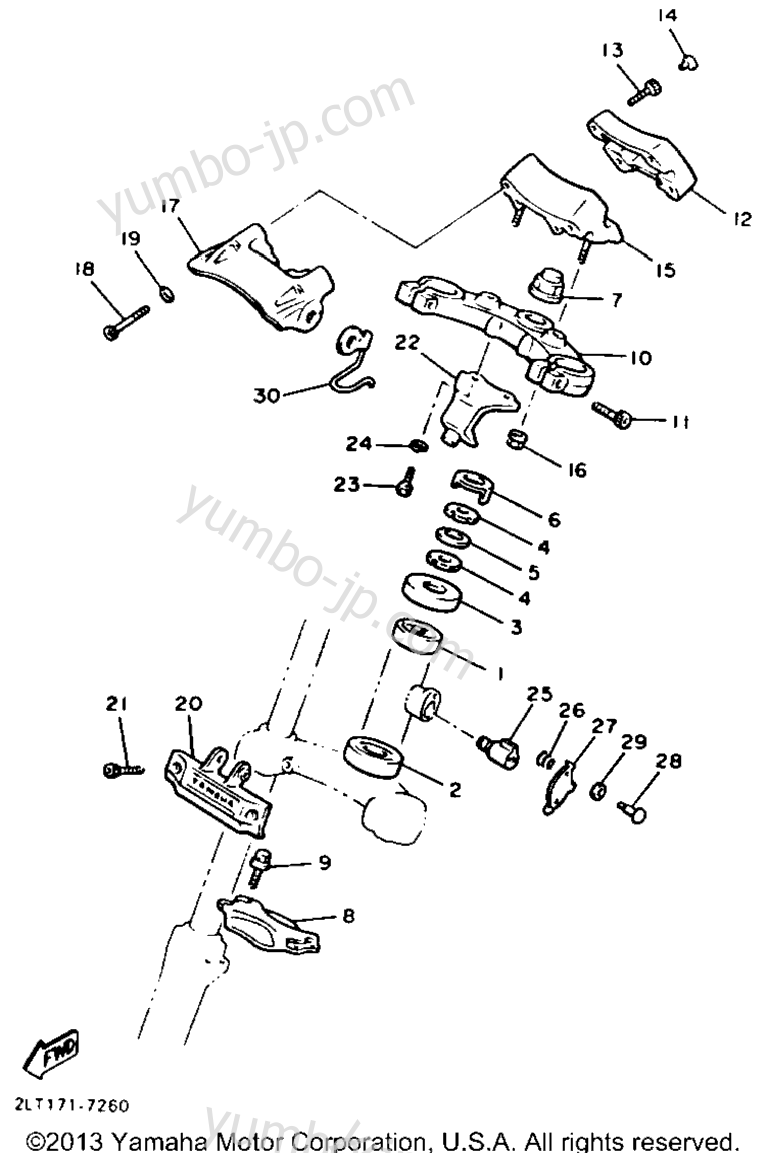 Steering для мотоциклов YAMAHA V-MAX 1200 (VMX12A) 1990 г.