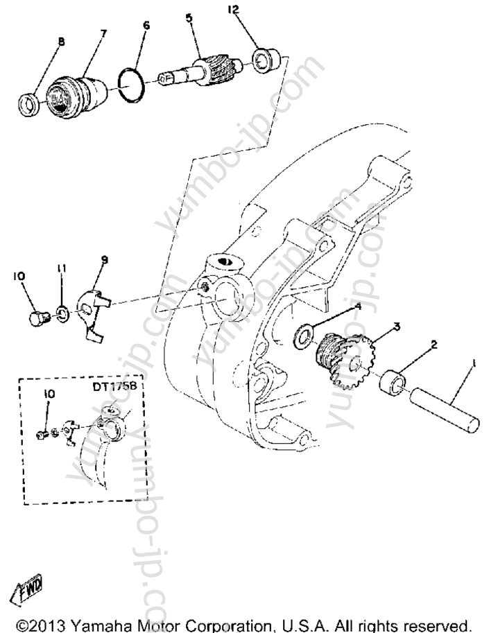 Tachometer Gear для мотоциклов YAMAHA DT175A 1974 г.