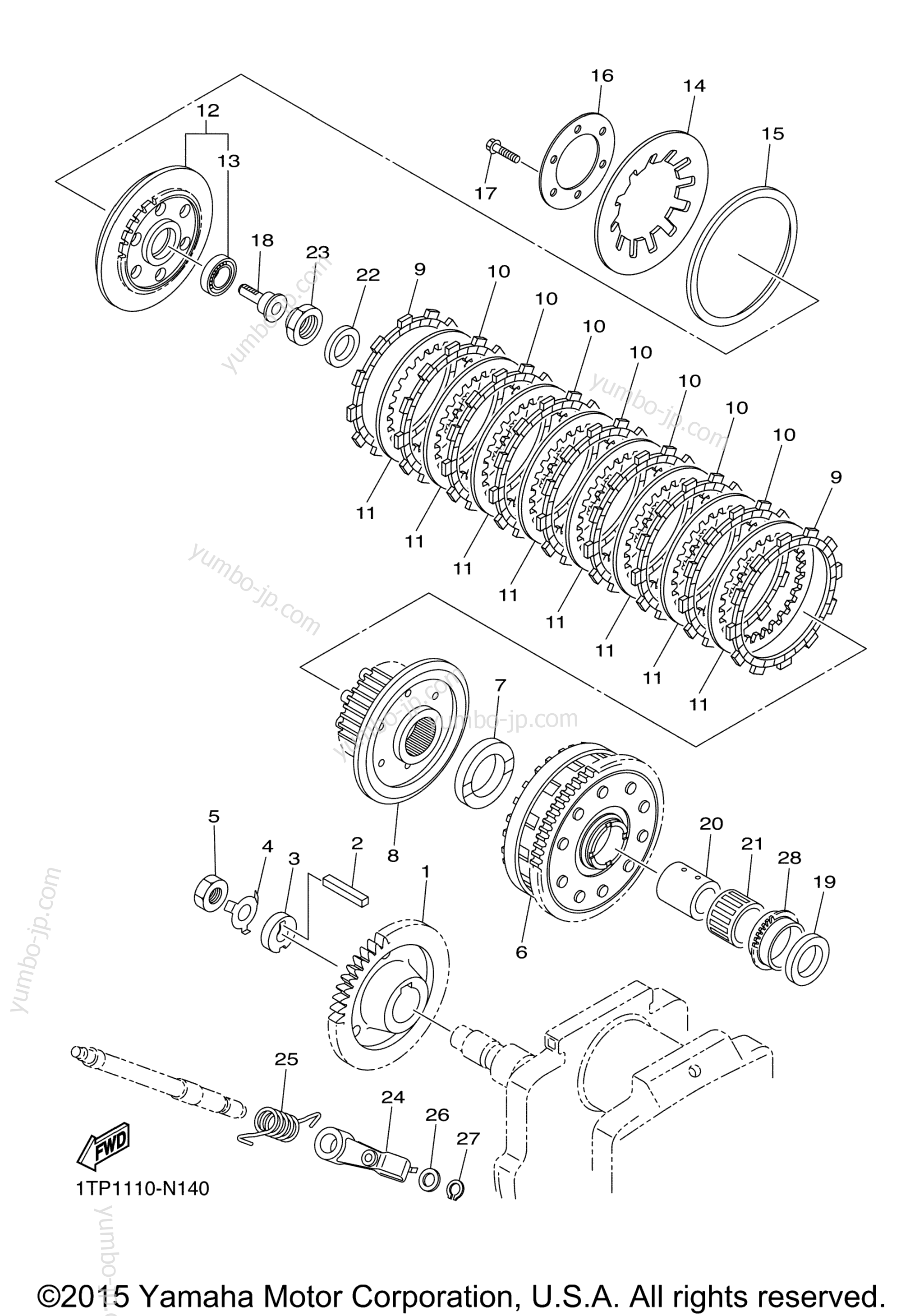 CLUTCH for motorcycles YAMAHA BOLT R SPEC (XVS95CGCY) CA 2016 year