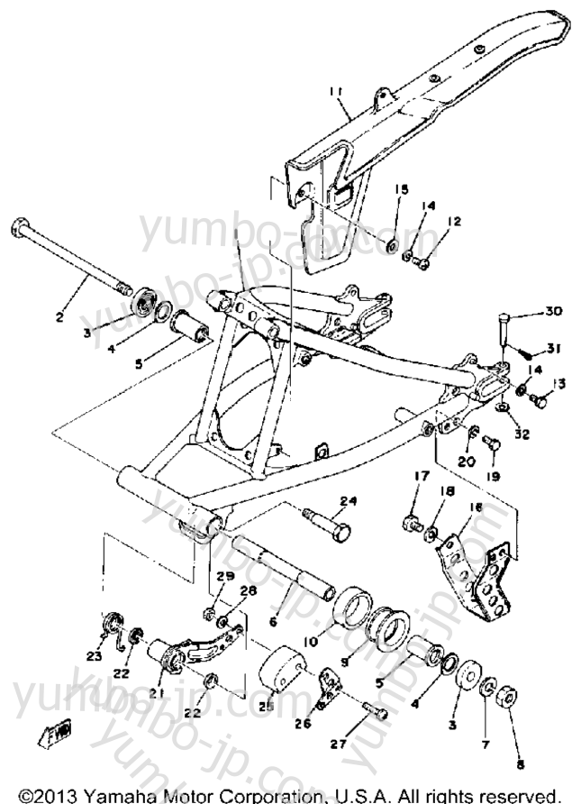 Rear Arm - Chain Case для мотоциклов YAMAHA DT175E 1978 г.