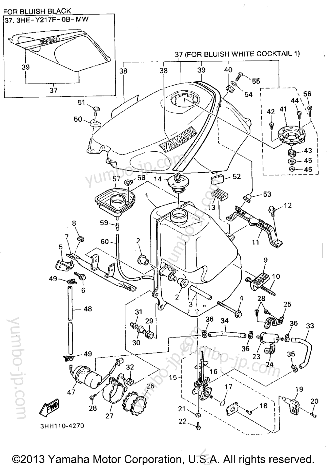 FUEL TANK for motorcycles YAMAHA FZR600RF 1994 year