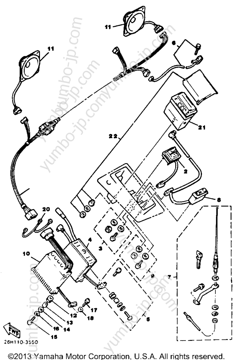 Optional Audio Kit 1 for motorcycles YAMAHA XVZ12TK 1983 year