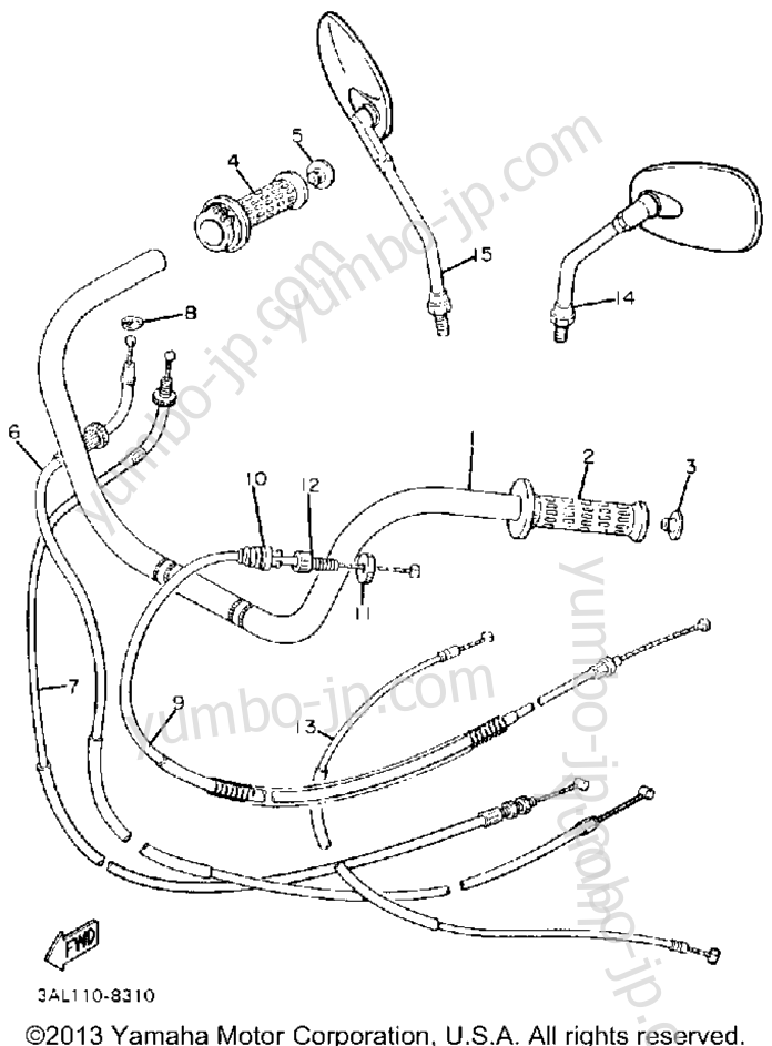 Handlebar Cable for motorcycles YAMAHA VIRAGO 750 (XV750UC) CA 1988 year