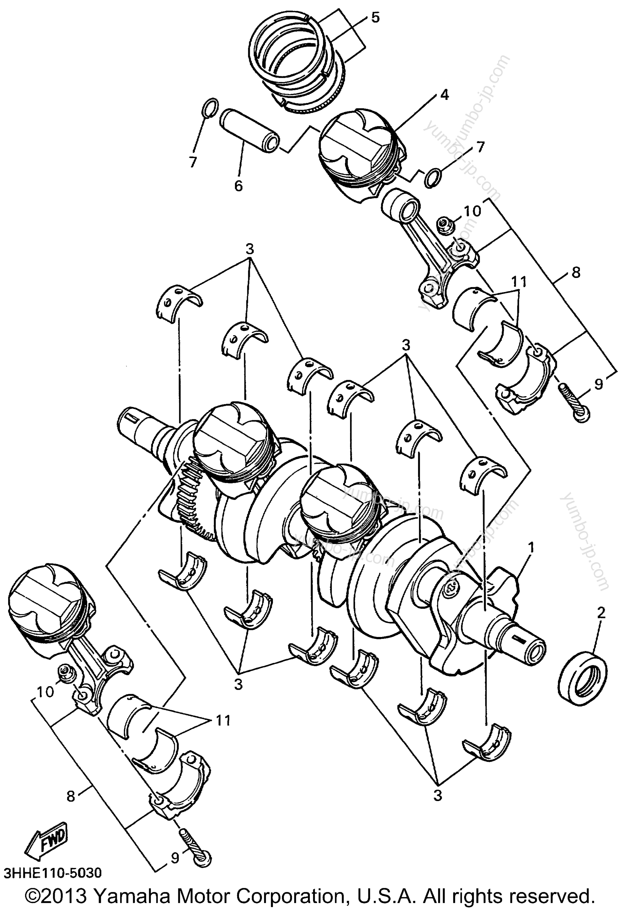 CRANKSHAFT PISTON for motorcycles YAMAHA FZR600RL 1999 year