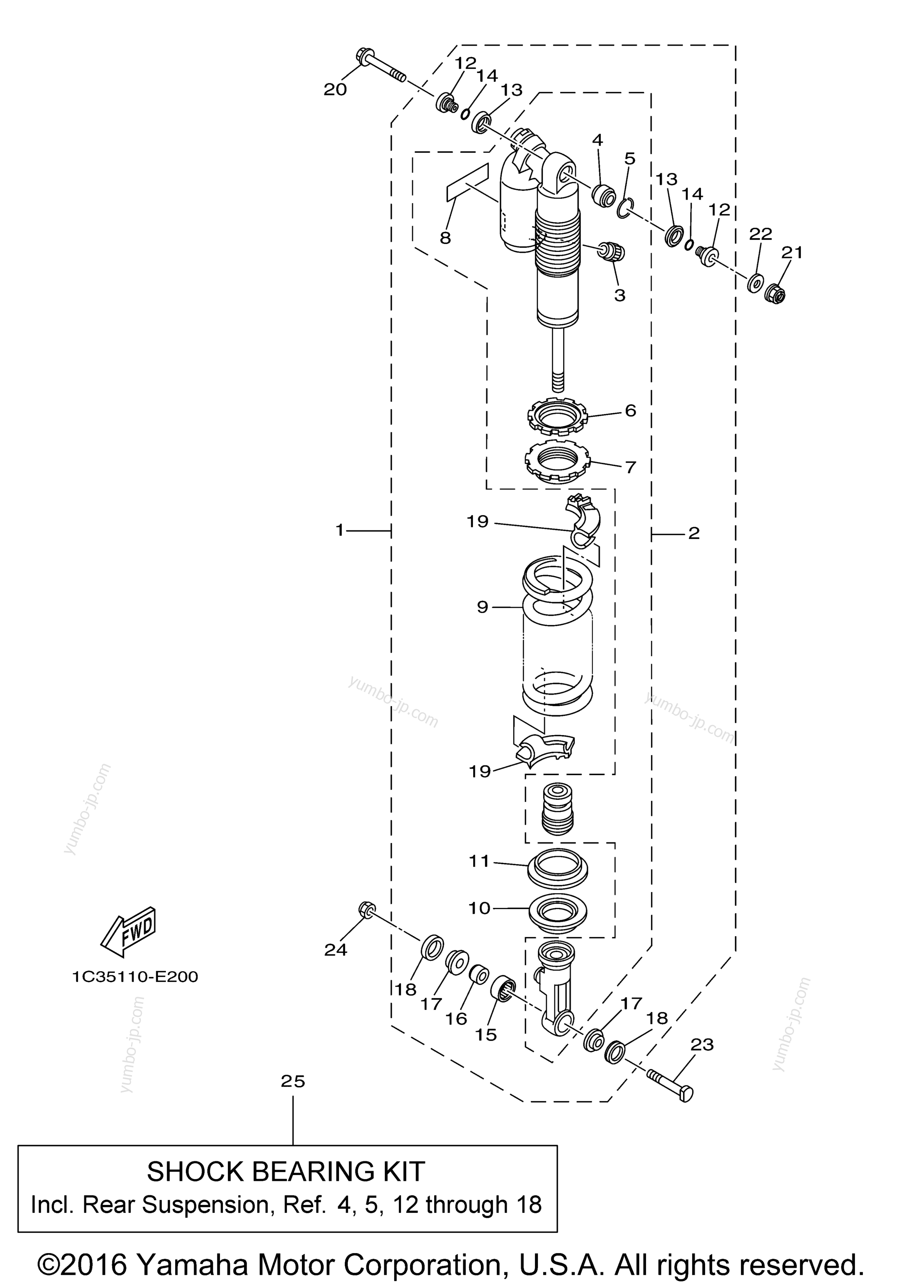 Rear Suspension for motorcycles YAMAHA YZ125 (YZ125Y) 2009 year