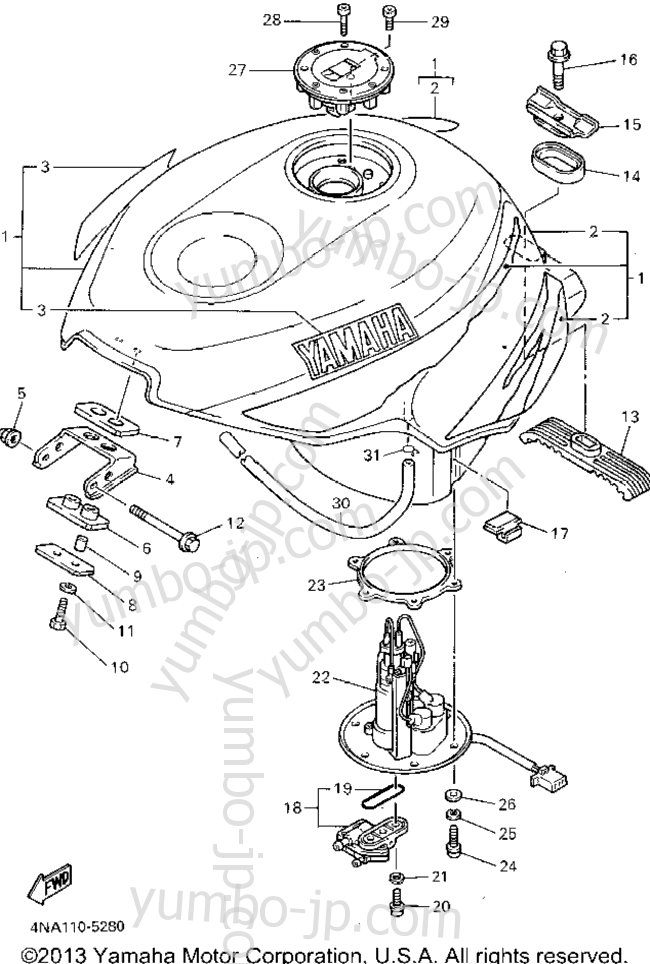 FUEL TANK for motorcycles YAMAHA YZF600RGC 1995 year