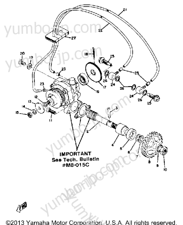 OIL PUMP for motorcycles YAMAHA DS7 1972 year