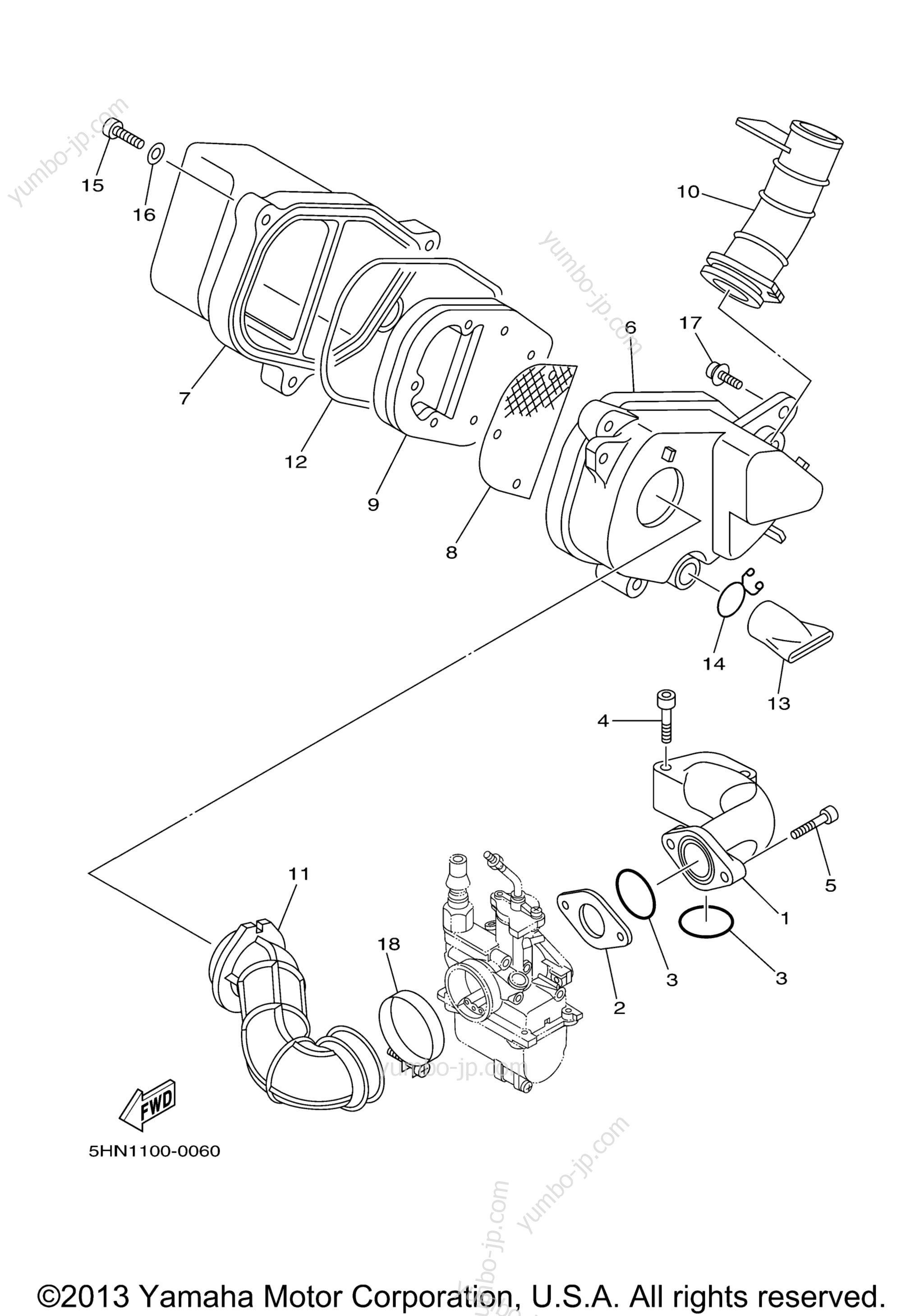 Intake для мотоциклов YAMAHA TTR90E (TTR90ES) 2004 г.