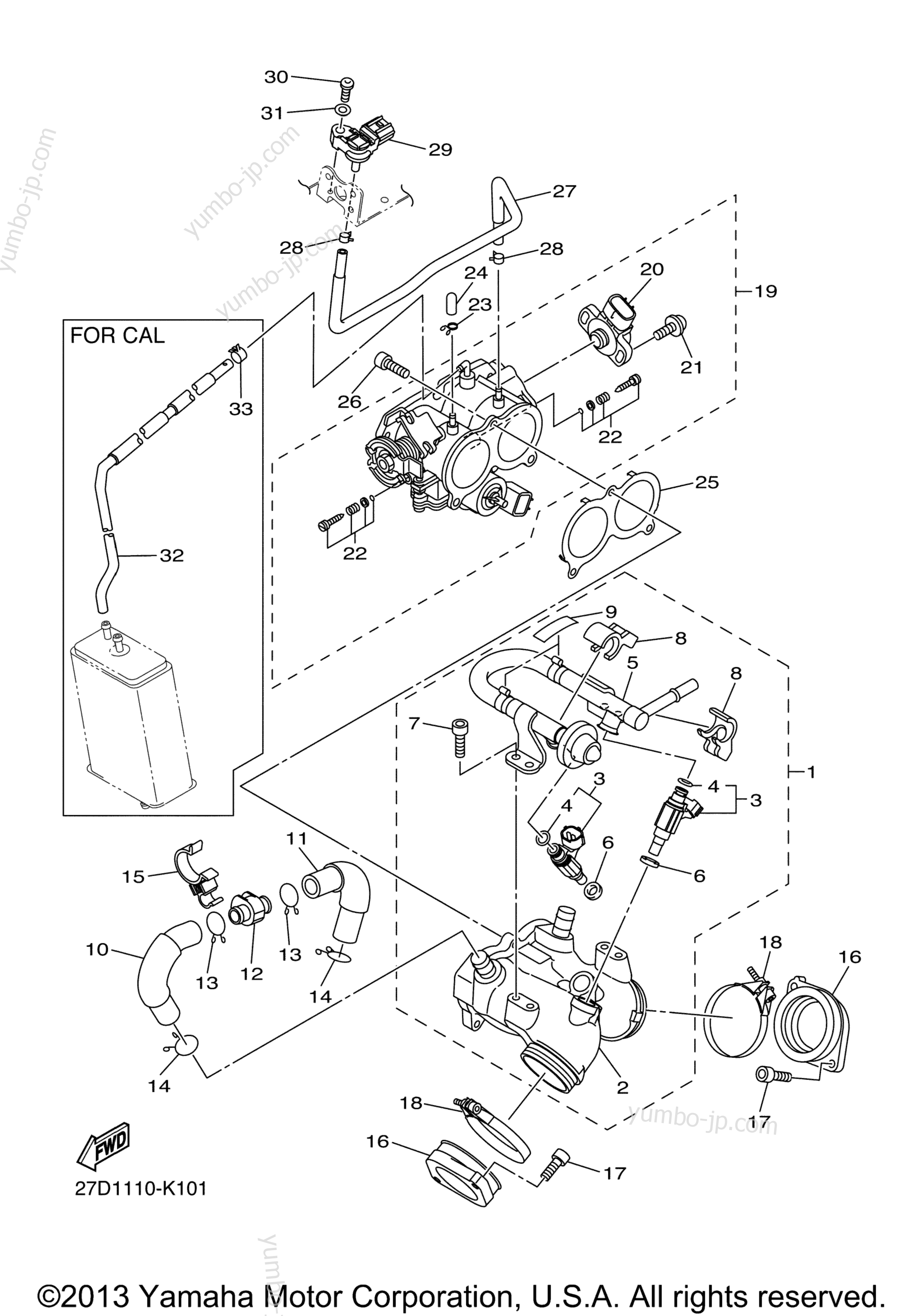 Intake 1 для мотоциклов YAMAHA STRYKER (XVS13CACO) CA 2011 г.