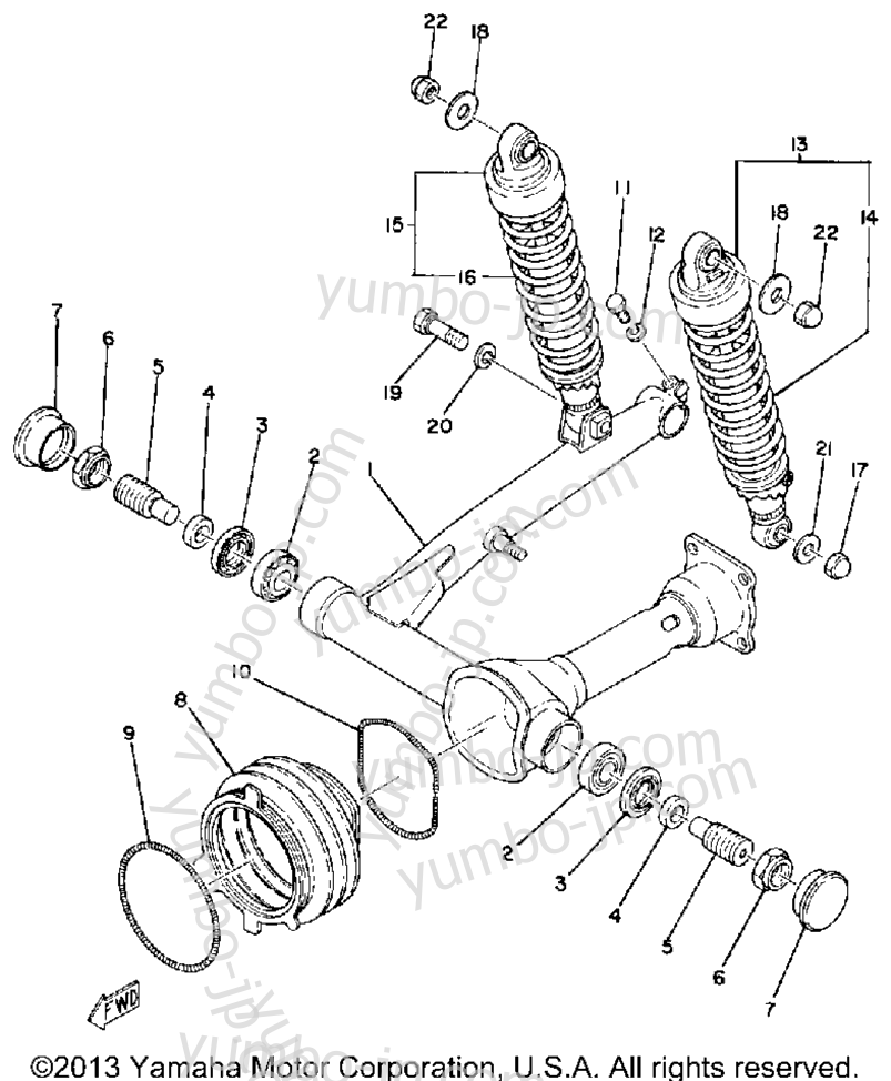 Rear Arm Suspension для мотоциклов YAMAHA XS850H 1981 г.