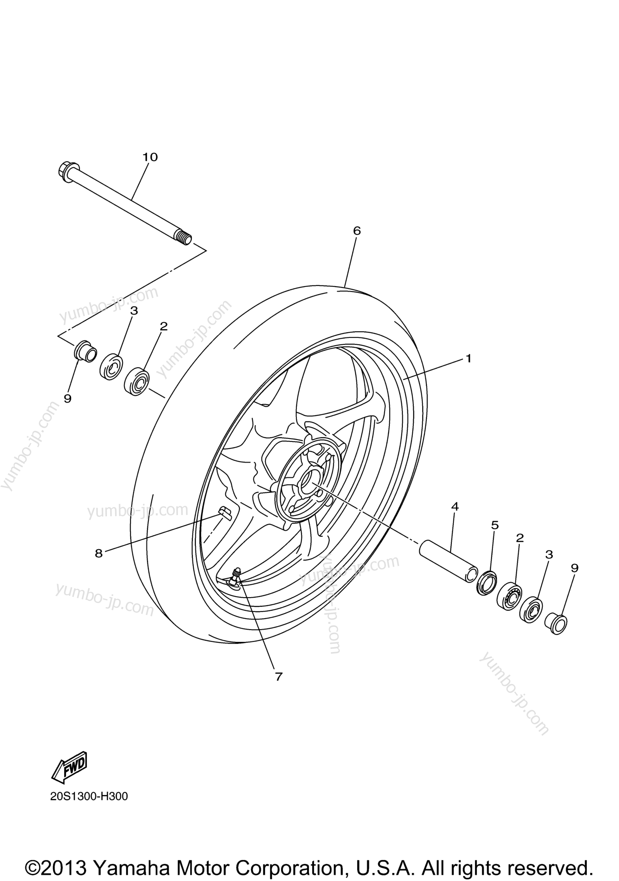FRONT WHEEL for motorcycles YAMAHA FZR6 (FZ6REB) 2014 year