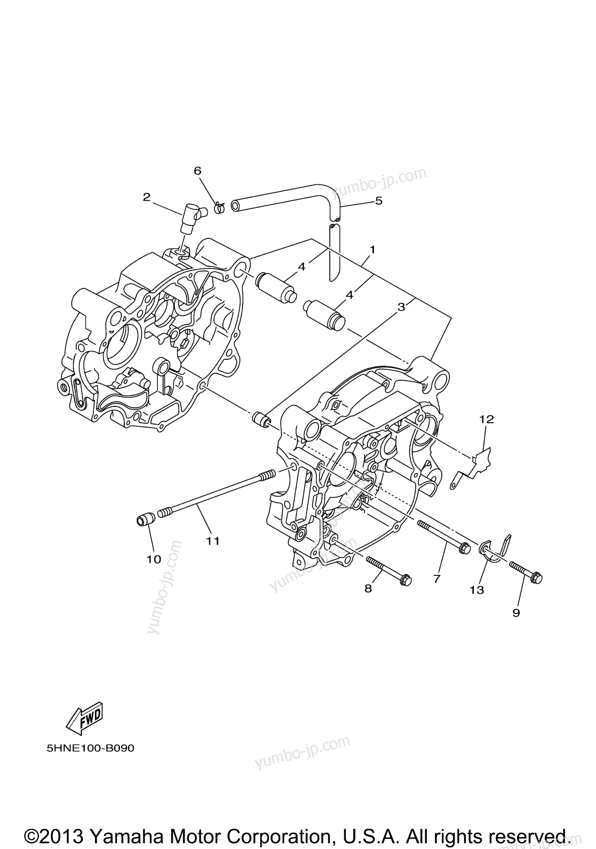 Крышка картера для мотоциклов YAMAHA TTR90E (TTR90ES) 2004 г.