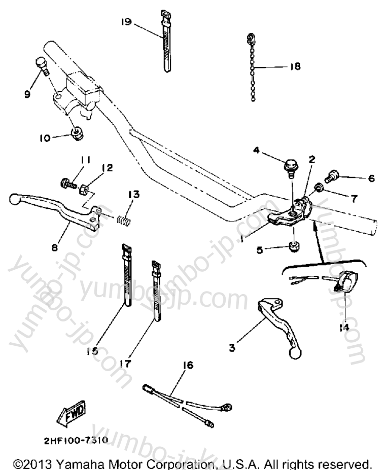 Handle Switch - Lever for motorcycles YAMAHA YZ80T 1987 year