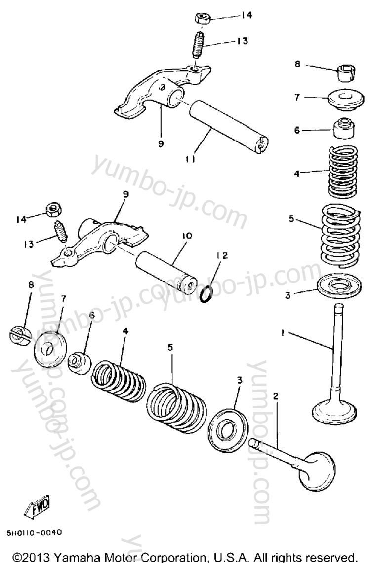 VALVE для мотоциклов YAMAHA BIG WHEEL ELEC START (BW200ES) 1986 г.