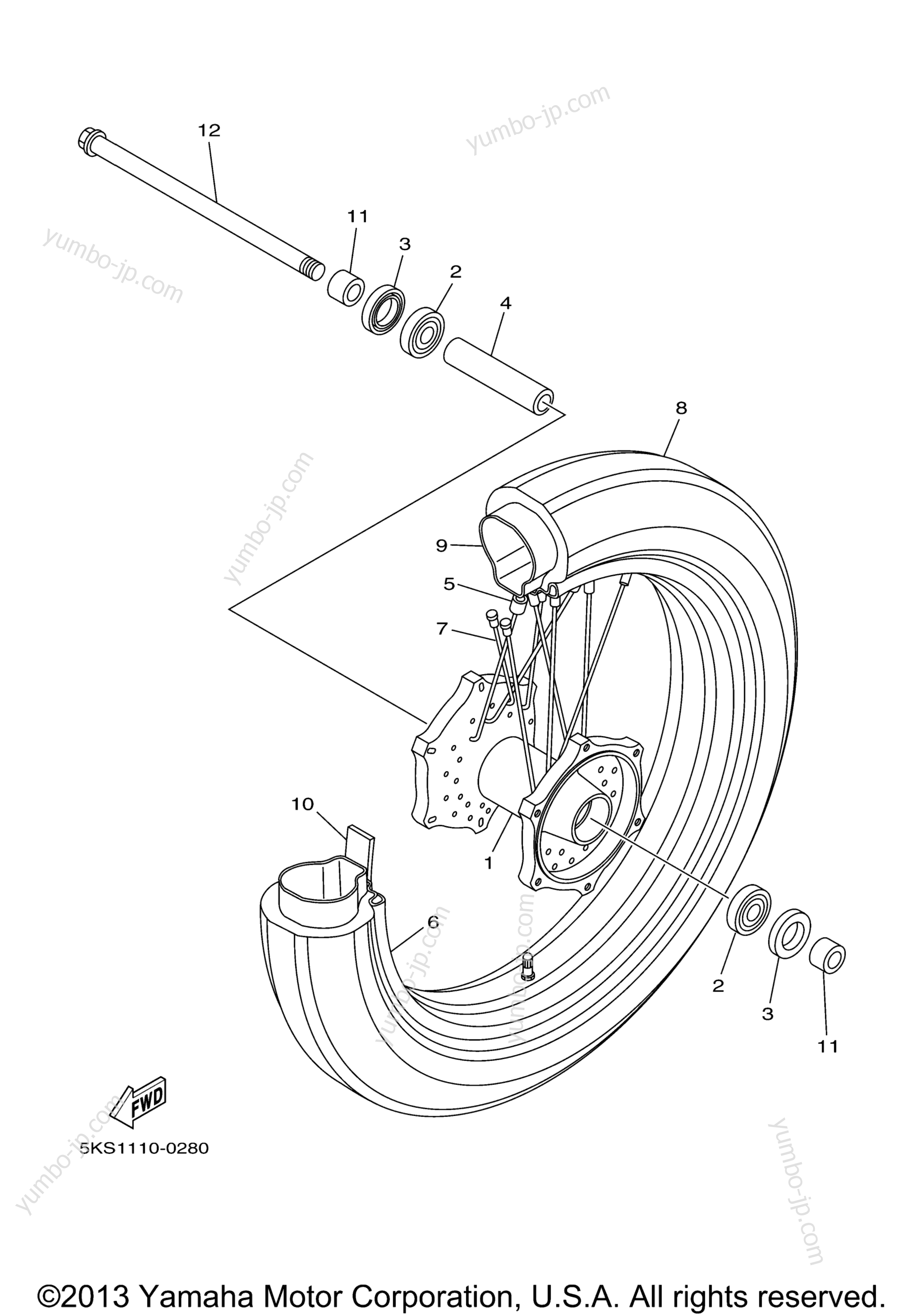 FRONT WHEEL for motorcycles YAMAHA V-STAR 1100 CLASSIC (XVS1100ARC) CA 2003 year