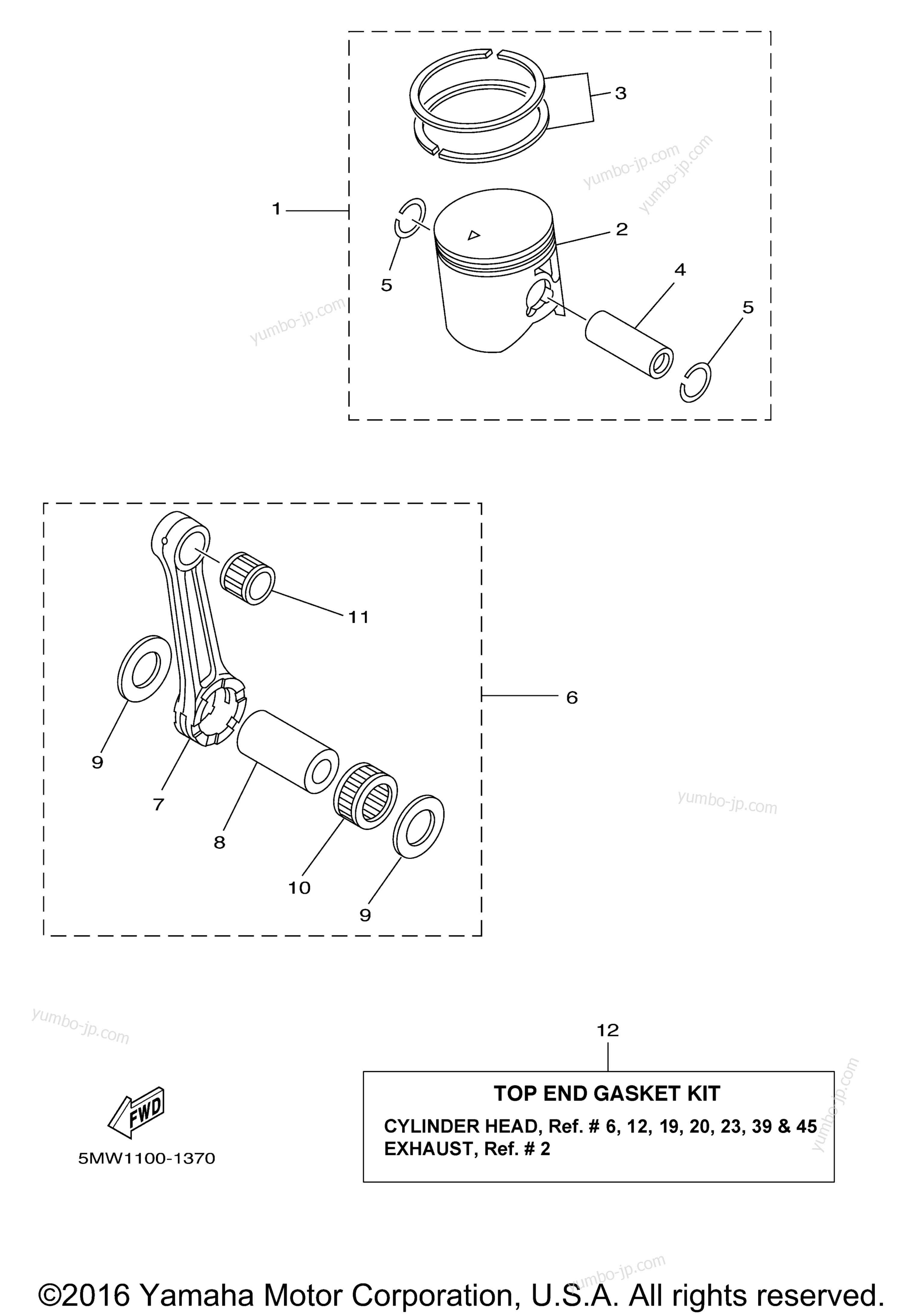 OPTIONAL PARTS for motorcycles YAMAHA YZ250 (YZ250W1) 2007 year