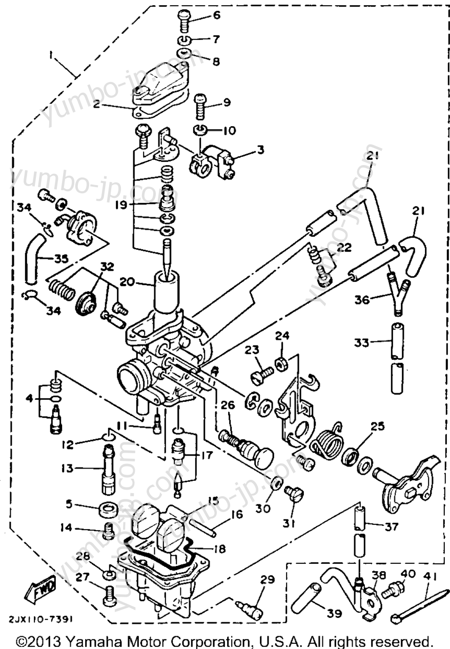 Carburetor (California Model Only) для мотоциклов YAMAHA TRAILWAY (TW200UC) CA 1988 г.