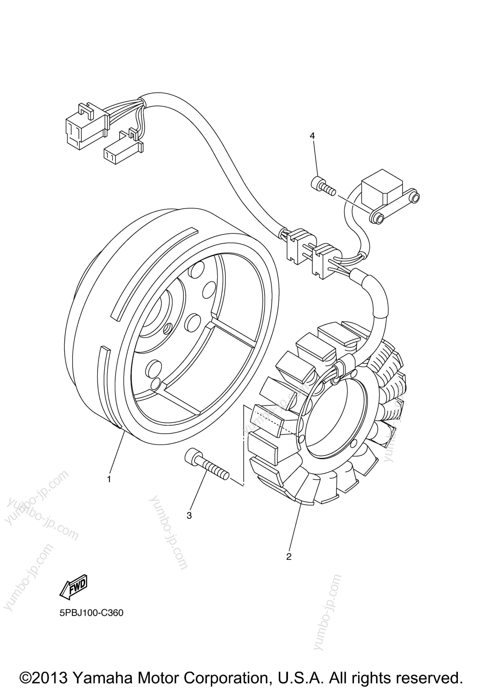 GENERATOR for motorcycles YAMAHA V STAR 1100 CUSTOM (XVS11SC) CA 2004 year