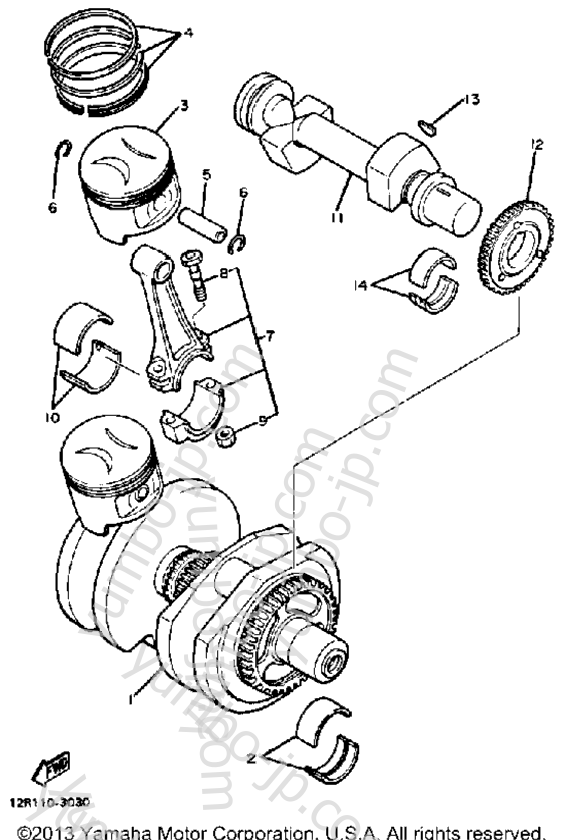 CRANKSHAFT PISTON for motorcycles YAMAHA XS400K 1983 year