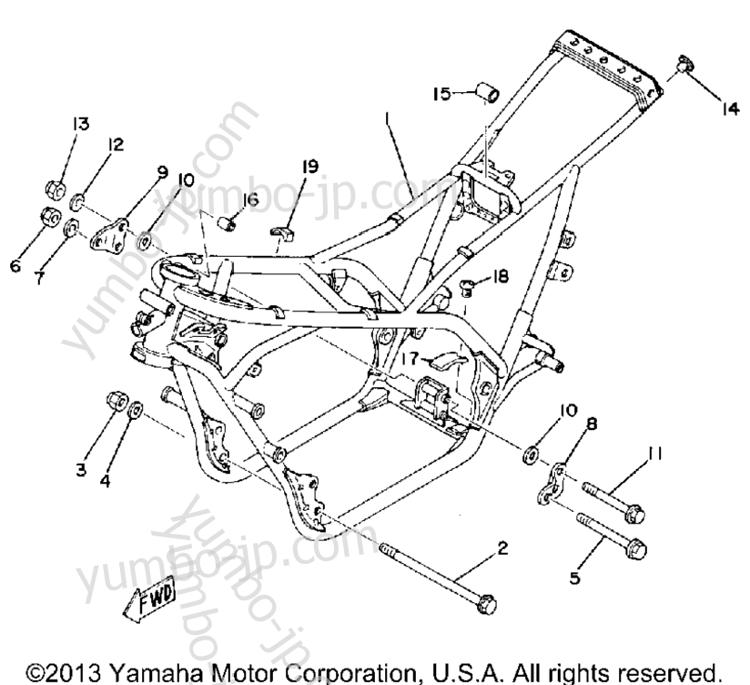 FRAME for motorcycles YAMAHA TZ250G 1980 year