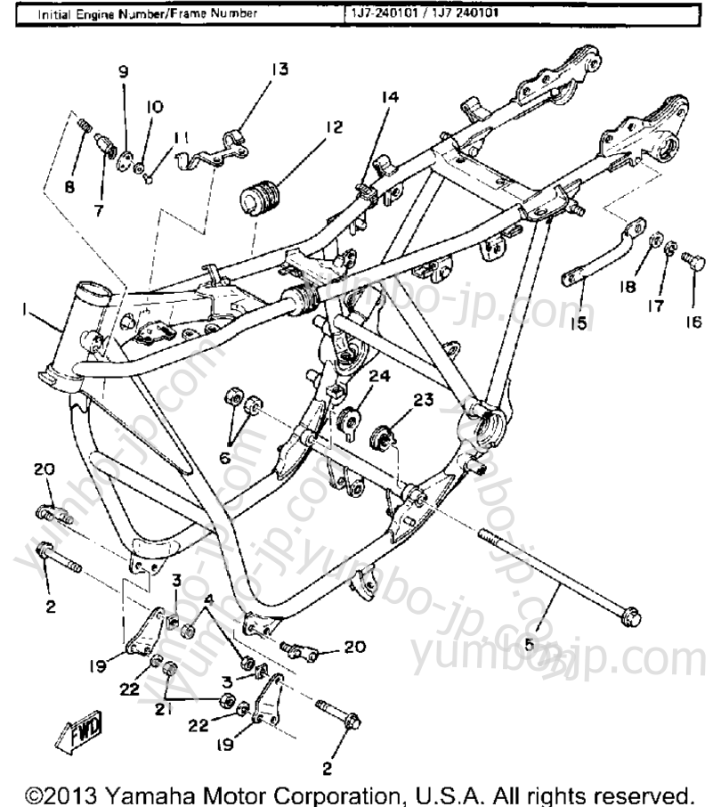 FRAME for motorcycles YAMAHA XS750F 1979 year