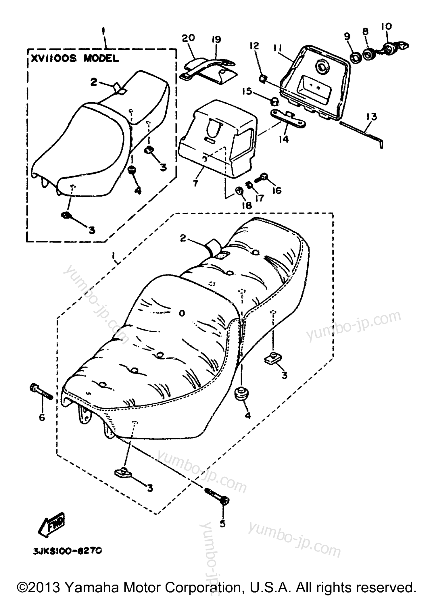 SEAT for motorcycles YAMAHA VIRAGO 1100 (XV1100H) 1996 year