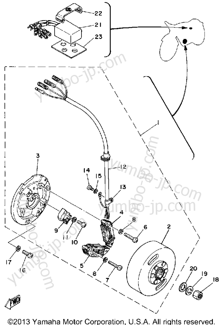 C - D - I - Magneto для мотоциклов YAMAHA IT425G 1980 г.