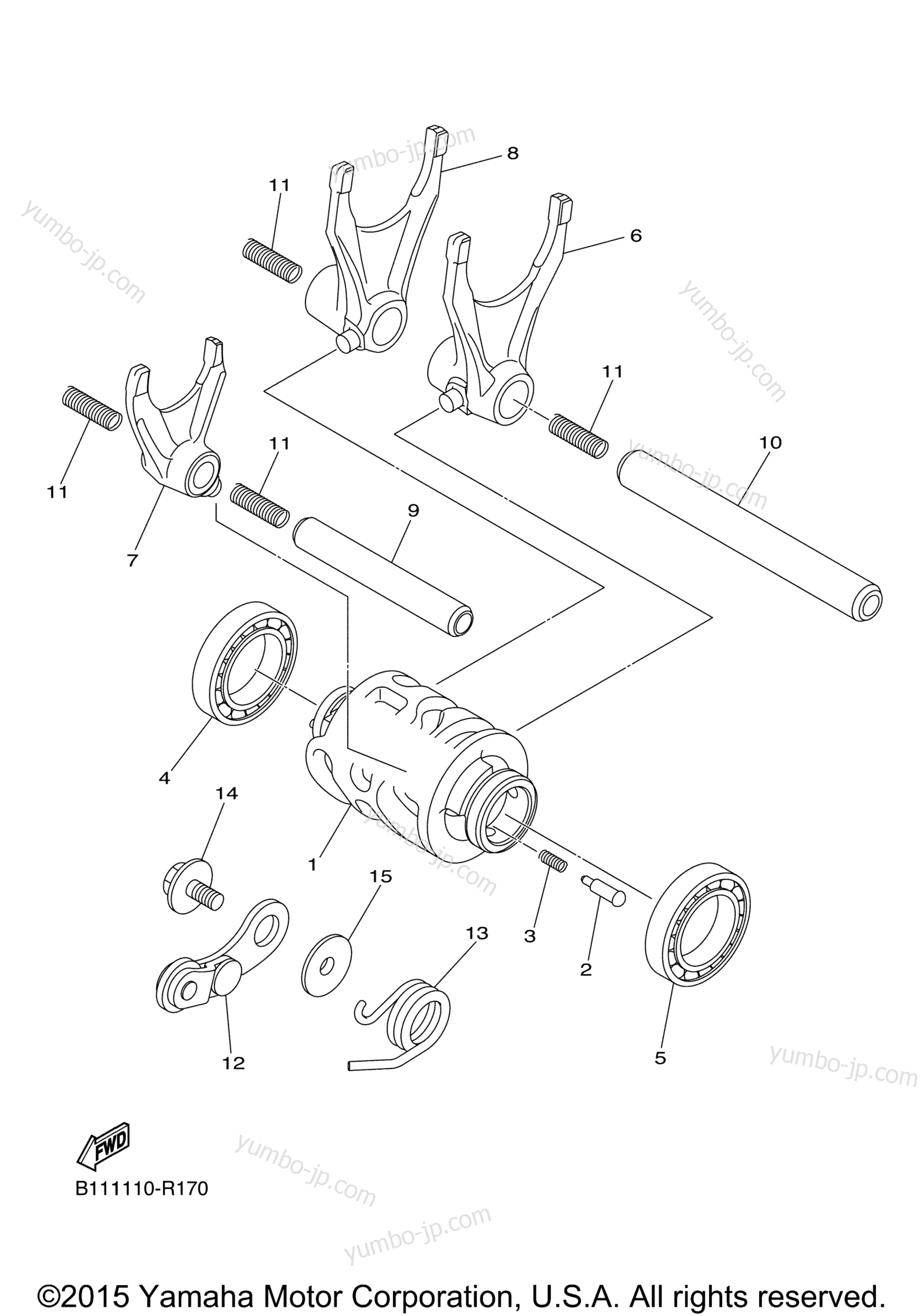 Shift Cam Fork для мотоциклов YAMAHA YZ450F (YZ450FGL) 2016 г.