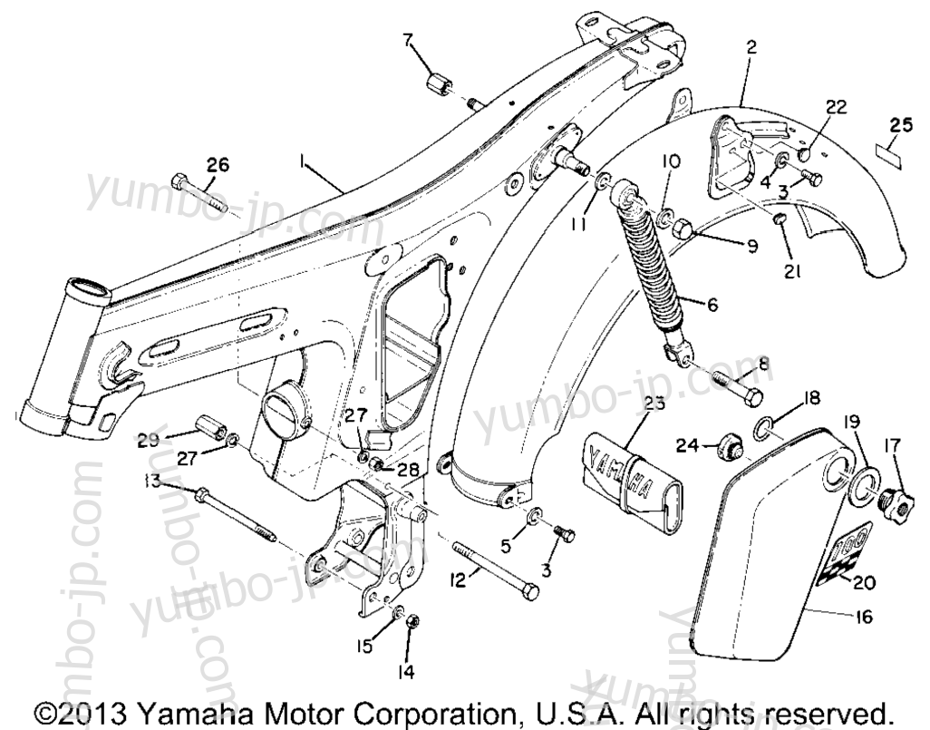 FRAME for motorcycles YAMAHA L5T 1969 year