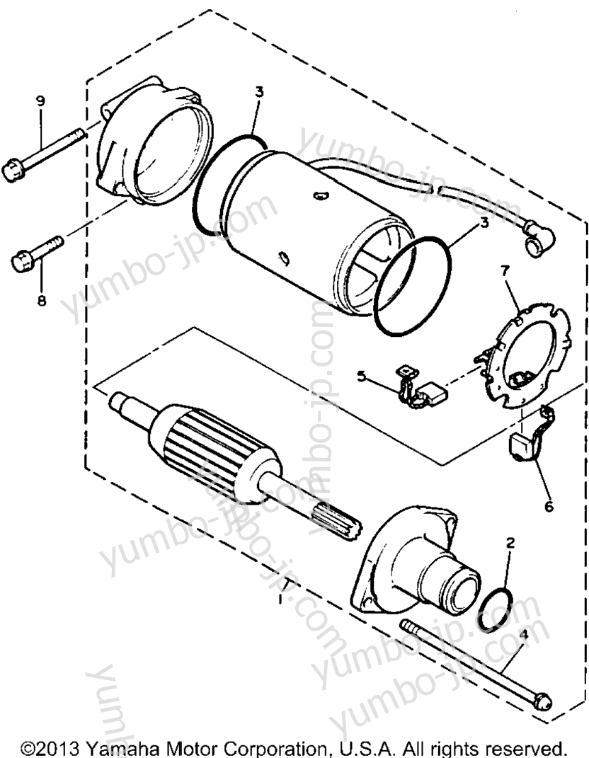 STARTING MOTOR for motorcycles YAMAHA XVZ12TK 1983 year