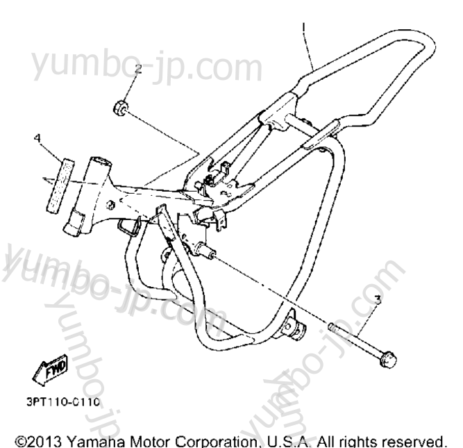 FRAME for motorcycles YAMAHA Y-ZINGER (PW50D) 1992 year