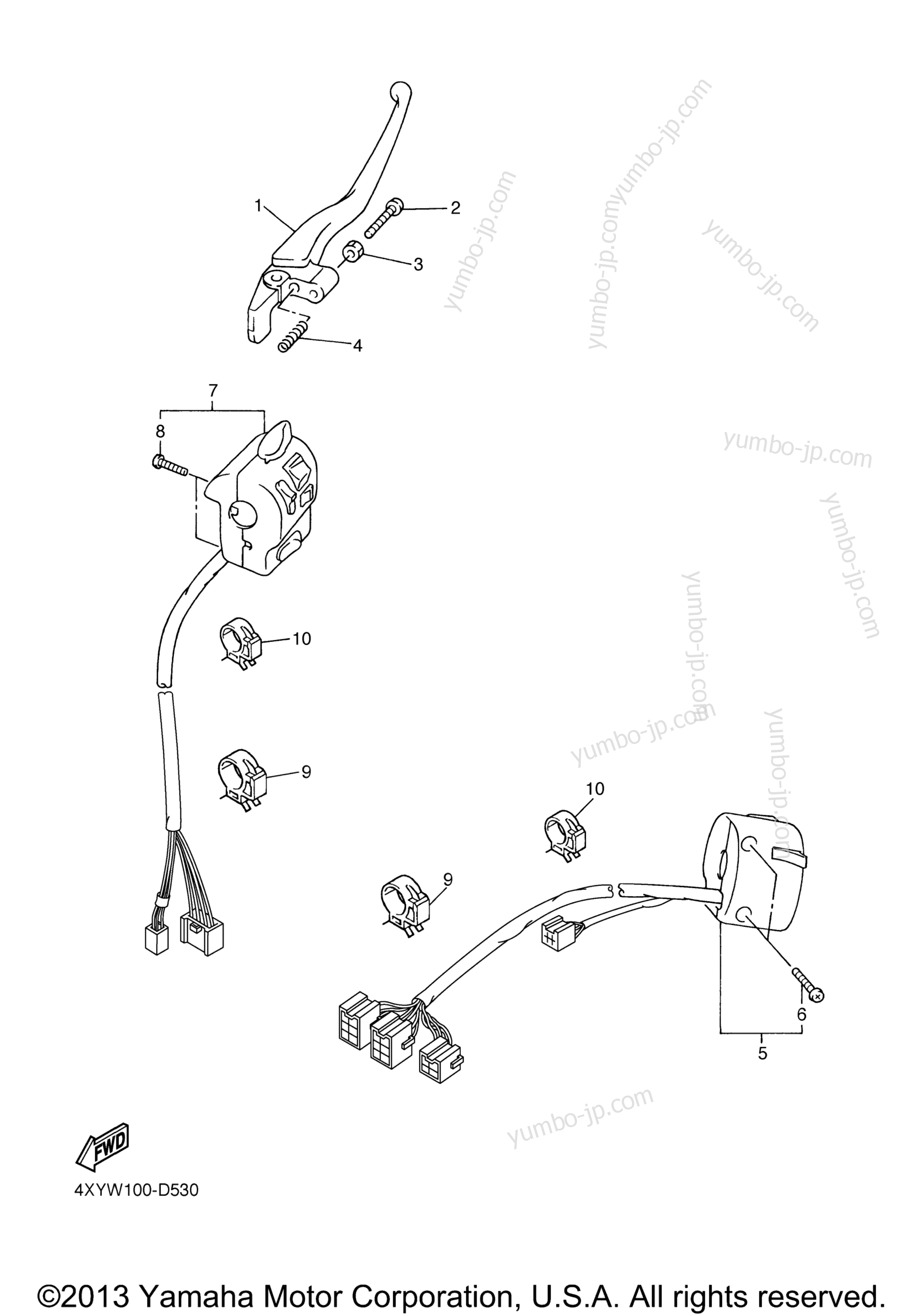 Handle Switch Lever for motorcycles YAMAHA ROYAL STAR VENTURE (XVZ13TFTC) CA 2005 year