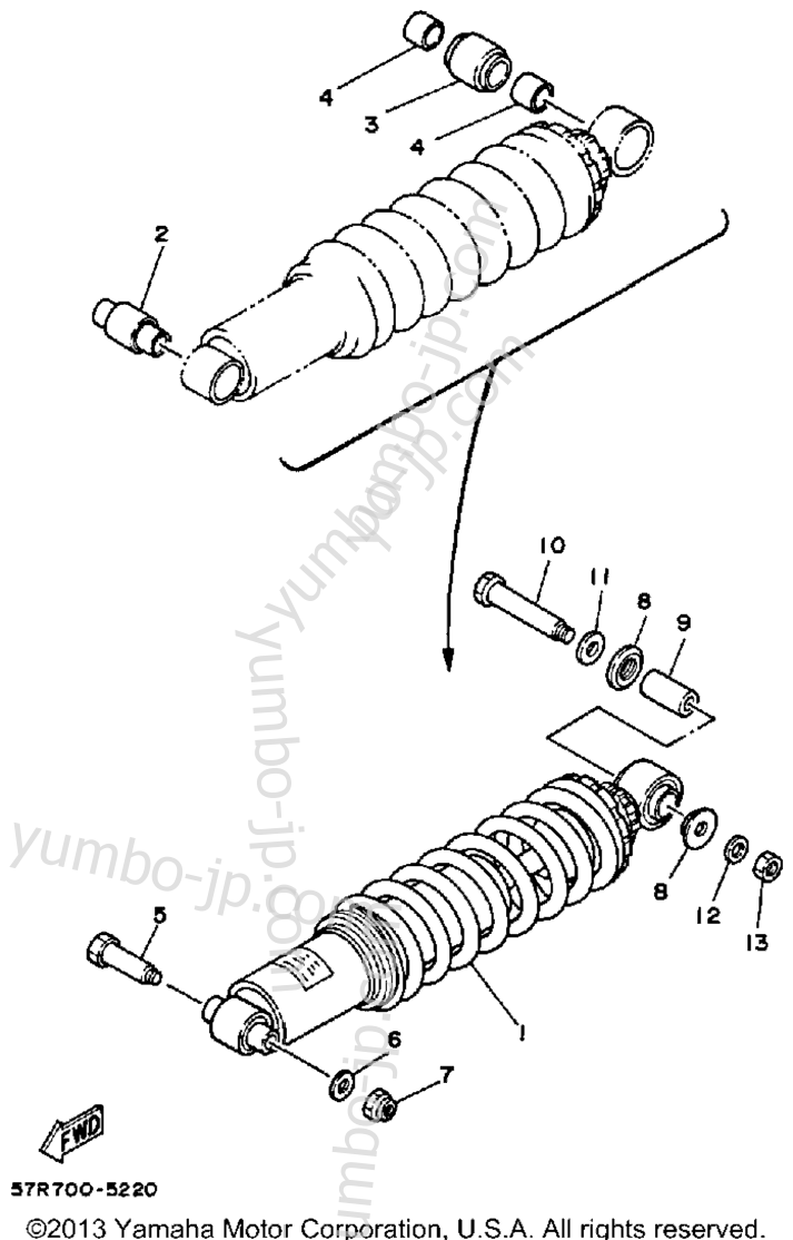 Rear Suspension for motorcycles YAMAHA XT350N 1985 year