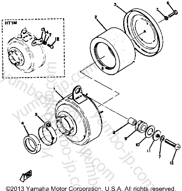 AIR CLEANER for motorcycles YAMAHA HT1 1970 year