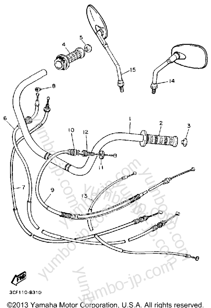 Handlebar Cable for motorcycles YAMAHA VIRAGO 1100 (XV1100W) 1989 year