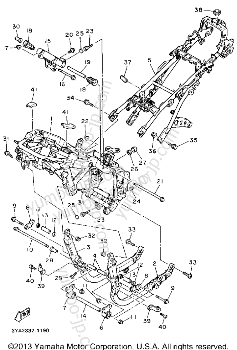 FRAME for motorcycles YAMAHA FJ1200AD 1992 year