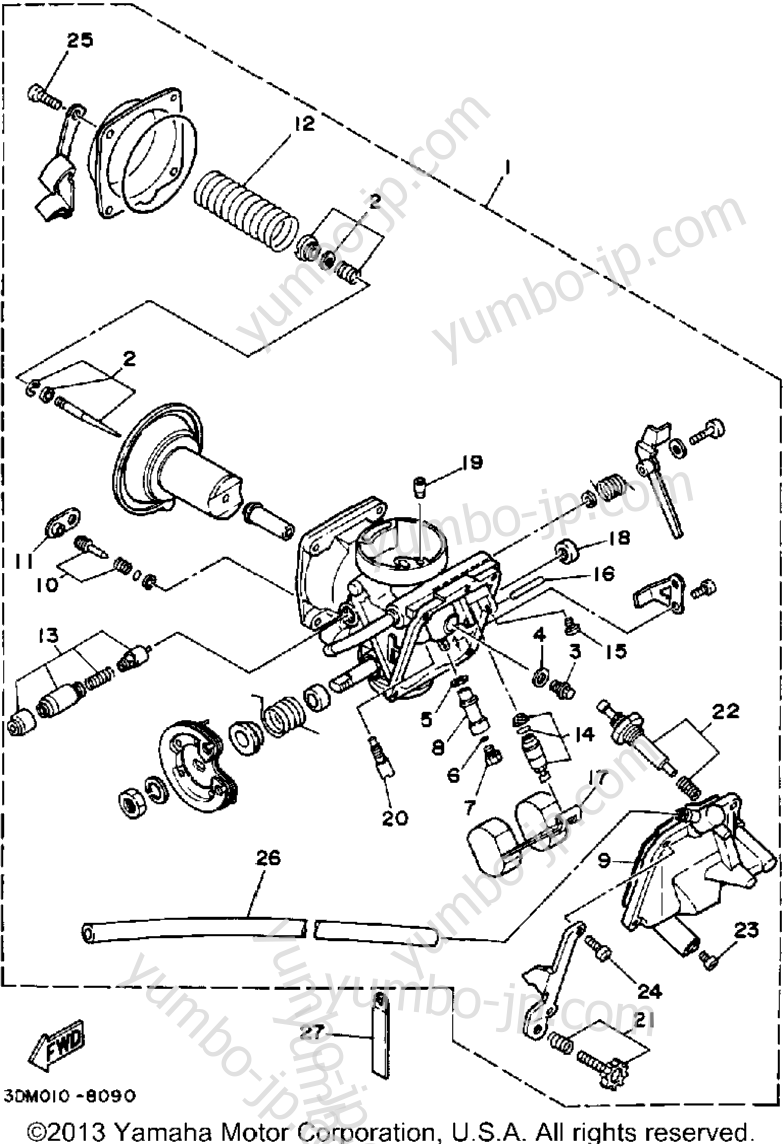 CARBURETOR for motorcycles YAMAHA ROUTE 66 (XV250UC) CA 1988 year