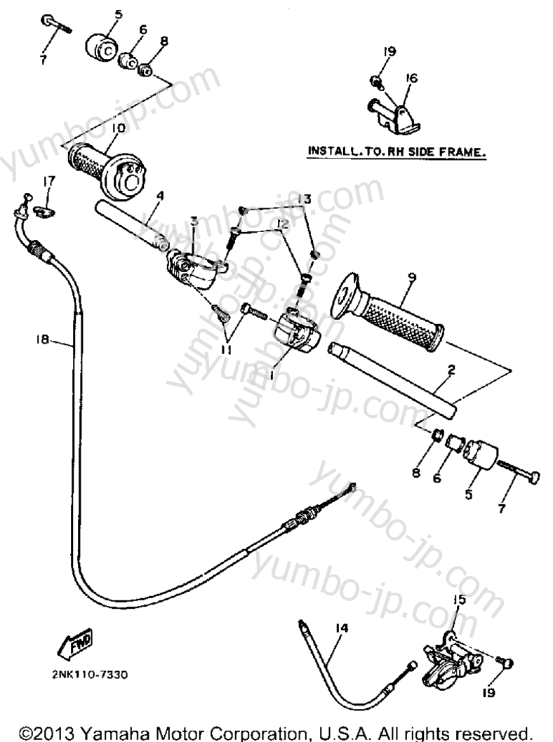 Handlebar Cable for motorcycles YAMAHA FZR750RT 1987 year